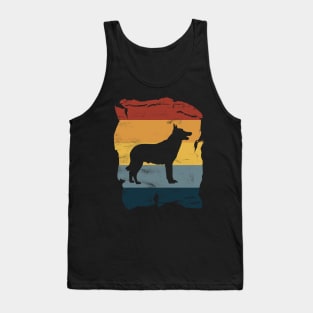 Malinois Distressed Vintage Retro Silhouette Tank Top